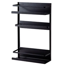 拍平方 磁吸冰箱置物架 雙層 碳鋼噴塑 25x12.5x38.5cm, 黑色, 1個