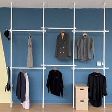 韓國製造 Virtue Nine Light 25mm 安裝型 6層掛衣架, 白色