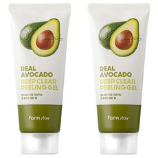 Farmstay Real Avocado Deep Clear 去角質凝膠, 100ml, 2個