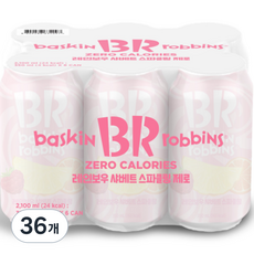 배스킨라빈스 레인보우 샤베트 제로 탄산, 350ml, 36개