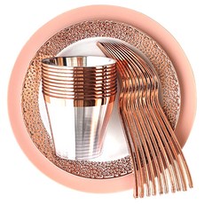 SSCSSA 蜜桃玫瑰免洗餐具派對組合, 1組