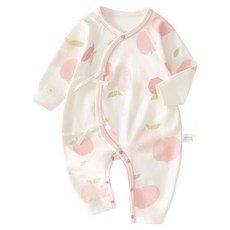 STARDOOR 嬰幼兒柔和色調圖案新生兒全開扣連身衣