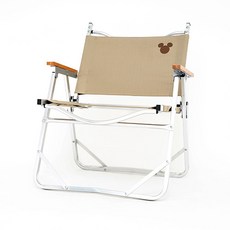 디즈니 미키 접이식 로우 캠핑의자, 베이지, 1개