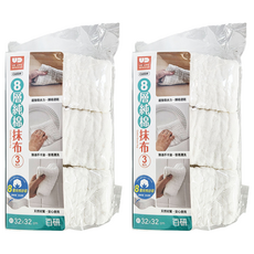 UdiLife 優的生活大師 百研 8層純棉抹布, 3入, 超強吸水力, 瞬間速乾, 除油不卡油, 容易清洗, 天然材質 安心使用, 32 x 32cm, 6條