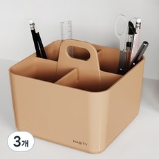 하비티 심플 모던 용품정리 펜트리 수납박스 M, 샌드핑크, 3개
