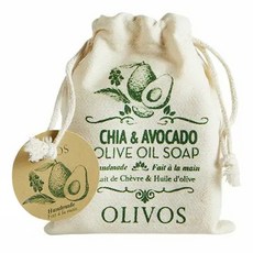 OLIVOS 奧莉芙的橄欖手工皂 橄欖油手工皂 附隨身束口袋 西班牙鼠尾草籽 + 酪梨, 150g, 1個