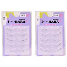 IHara 下睫毛 5對 + 膠水套組 ZX06, 黑色, 2個