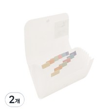 deLi 得力 簡約迷你12分類文件資料包 A6, 透明白, 2個