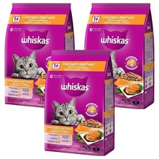 whiskas 偉嘉 貓乾糧, 烤鮭魚口味, 1.2kg, 3袋