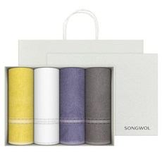 Songwol 松月 Arnold Bassini 鍊條毛巾 140g 20支棉紗 4入禮盒組 + 提袋, 隨機出貨, 1套