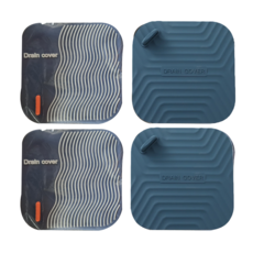 排水孔 防臭蓋方形 款式隨機 15 x 15cm 4個, 霧霾藍, 1組