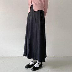 Planday 女款 短版/中長版 羅恩喇叭百褶後鬆緊帶長裙