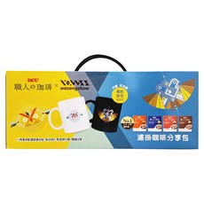 ucc 職人的珈琲 濾掛咖啡分享包, 典藏風味濾掛6包 + 法式深焙濾掛6包 + 炭燒咖啡濾掛6包 + 柔和果香濾掛6包 + 馬克杯, 1盒