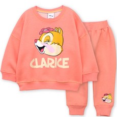 Little rabbit 孩童迪士尼克莉絲刷毛長袖上衣褲子套裝