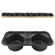 ONEFU 塑膠杯架 2杯 黑色, 20套, 100個裝