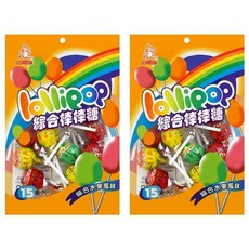 品味食族 嘉禾牌 綜合棒棒糖, 綜合水果風味, 15支入, 210g, 2袋