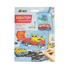 AVEnIR 手作刮刮樂汽車主題賀卡，3張刮畫卡片組, 飆速車車, 1組