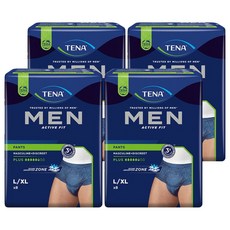 TENA 添寧 韓國原裝進口 男用成人紙尿褲 玩色敢動褲 Plus 單寧藍, L/XL, 8片, 4包
