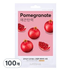 미샤 에어리 밀착 시트 마스크 석류, 1개입, 100개