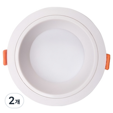 비츠조명 LED 홀컵 6W 다운라이트 매입등 70mm, 화이트 + 전구색, 2개