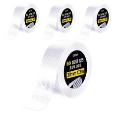 Dada 網格雙面超強力矽膠膠帶 30mm x 3m, 透明網格, 4個