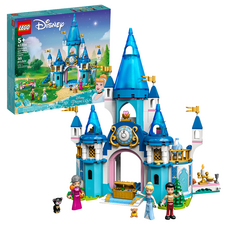 LEGO 樂高 迪士尼系列 #43206 灰姑娘和白馬王子的城堡, 5歲以上, 生日禮物交換禮物佳選, 灰姑娘和白馬王子的城堡 藍色, 1盒