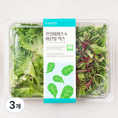 팜에이트 무농약 인증 프릴아이스 & 어린잎 믹스, 200g, 1개입, 3개, 200g