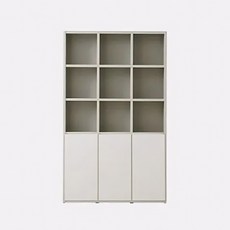 한샘 샘 책장 120cm 수납형 시공 방문설치, 그레이 + 코튼그레이, 5단