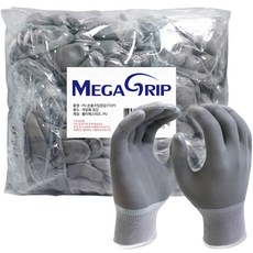 MEGA GRIP 指尖PU塗層手套 S號, 灰色, 1包