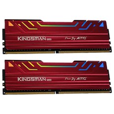 AITC 艾格 KINGSMAN DDR4 3200 UDIMM 桌上型電競超頻記憶體 8GB 紅色 2個 RGB 台灣製造