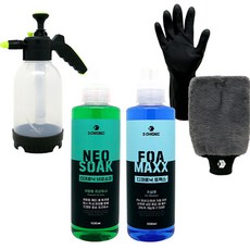 D CHRONIC 汽車用清潔劑 1000ml+汽車光澤清潔劑 1000ml+清潔刷+壓縮灑水器+橡膠手套組, 1組