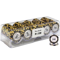 籌碼 100入+壓克力收納盒, 數字100