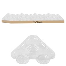 ONEFU 塑膠杯架 3杯 透明色, 20套, 50個裝