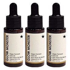 GLOW MONSTER Vegan發酵胚芽米臉部精油 99.9%, 30ml, 3瓶