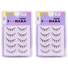 IHara 迷你假睫毛5對 + 膠水套組 M09, 2套, 黑色