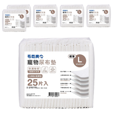 毛乾爽 寵物尿布墊 L號 輕薄型 1.2公斤 防漏 6層鎖水技術, 60 x 90cm, 25片, 6包
