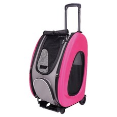 ibiyaya 依比呀呀 五彩繽紛寵物拉桿後背包, 桃紅色, 1個