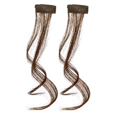 하이유니 미니 사이드 뱅 앞머리 헤어피스 25cm, 라이트브라운, 2개