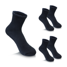 COMPRO 女性V-Track中筒運動襪5雙組, 黑色 + 黑色