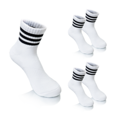 컴프로 여성용 스포츠 중목 쿠션 기능성 쿨맥스 양말 5족 세트, 흰색-검정 5개, 1세트