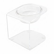 lingPet 狗貓 壓克力 玻璃 單口食碗架, 1個, 透明