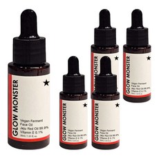 GLOW MONSTER Vegan發酵濟州紅色臉部精油 99.9%, 30ml, 5瓶