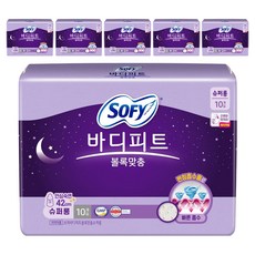 쏘피 바디피트 볼록맞춤 생리대 날개형, 슈퍼롱, 10개입, 6개