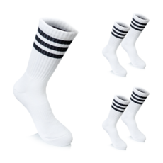 컴프로 여성용 스포즈 장목 이중쿠션 기능성 쿨맥스 양말 5족 세트, 흰색 + 검정, 1세트