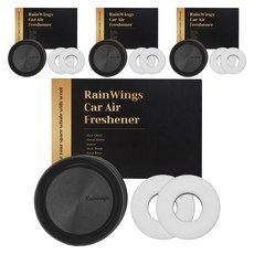 레인윙스 차량용 방향제 블랙 본품 + 에어센트링 2p 세트, 4세트, 블랙체리