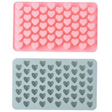E-Home Baking Chakan Cook Mini Heart 55 Ball矽膠模具, 藍色, 粉色, 1套
