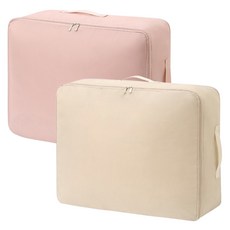 Cozywell 棉被衣物體積壓縮袋 粉色+米色組合, 1套