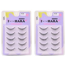 IHara Petit Up 假睫毛 A06 2p x 5個 + 膠水組合, 黑色, 2個