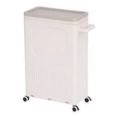 FAmILyLIFE 生活 簡約風上掀蓋附輪收納箱 40L 2.56kg, 白色, 1個