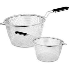 벨라쿠진 실리콘 핸들 튀김 받침망 2종 세트, 1세트